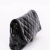 Chanel Single Flap Black Patent SHW