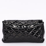 Chanel Single Flap Black Patent SHW