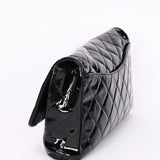 Chanel Single Flap Black Patent SHW