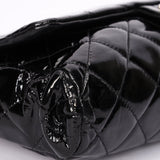 Chanel Single Flap Black Patent SHW