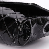 Chanel Single Flap Black Patent SHW