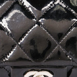 Chanel Single Flap Black Patent SHW