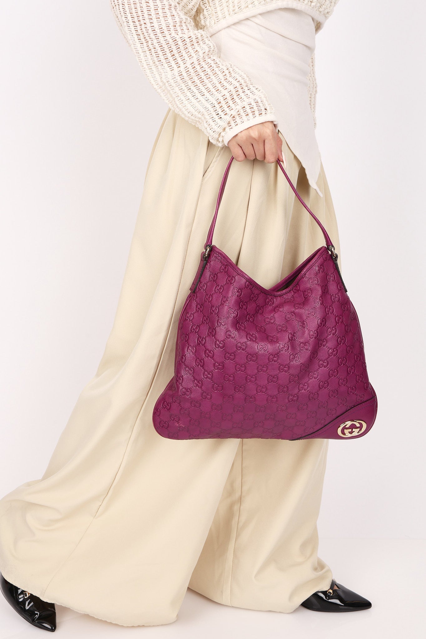 Gucci Guccissima New Britt Shoulder Bag Purple
