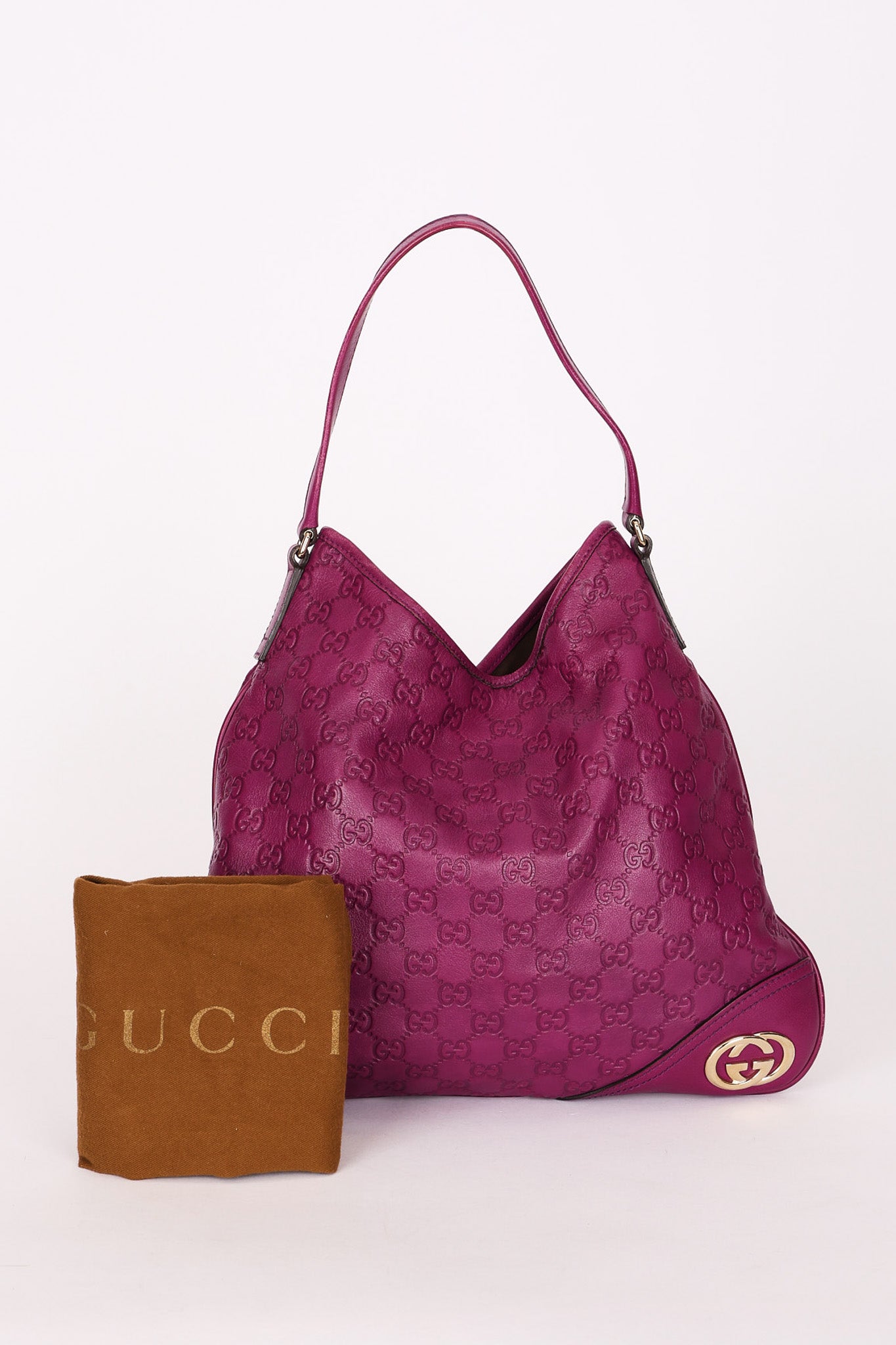 Gucci Guccissima New Britt Shoulder Bag Purple