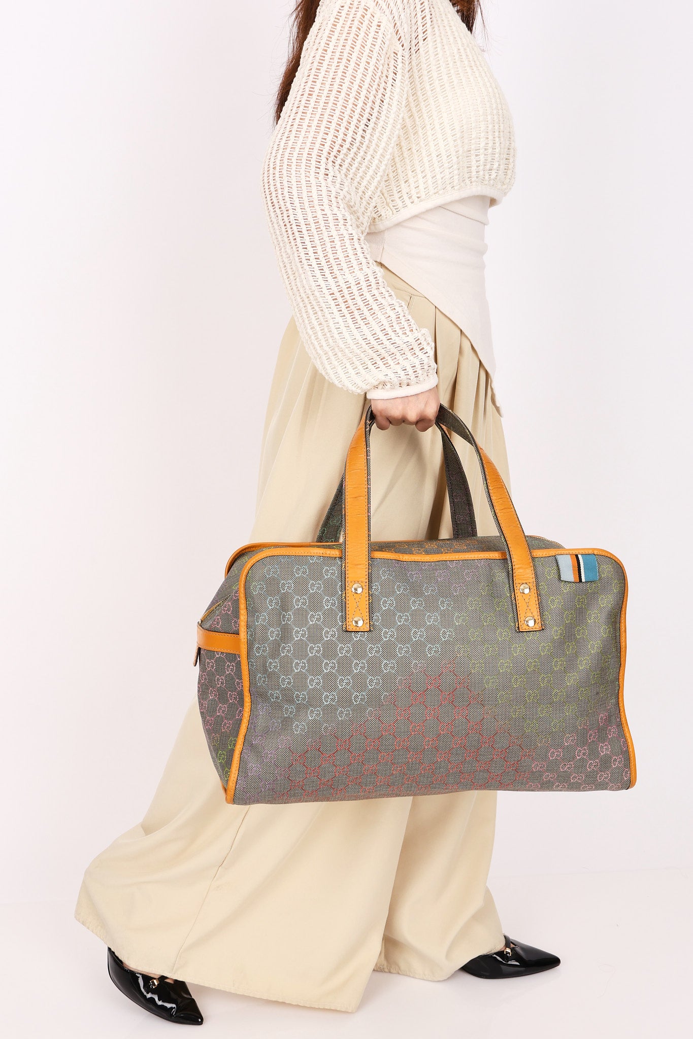 Gucci Multicolor Monogram Boston Bag