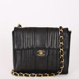 Chanel Vertical Single Flap Black Caviar 24K GP