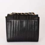 Chanel Vertical Single Flap Black Caviar 24K GP