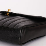 Chanel Vertical Single Flap Black Caviar 24K GP