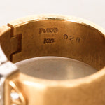 18K Yellow Gold and Pt900 Platinum Diamond Belt Ring, Size US 6