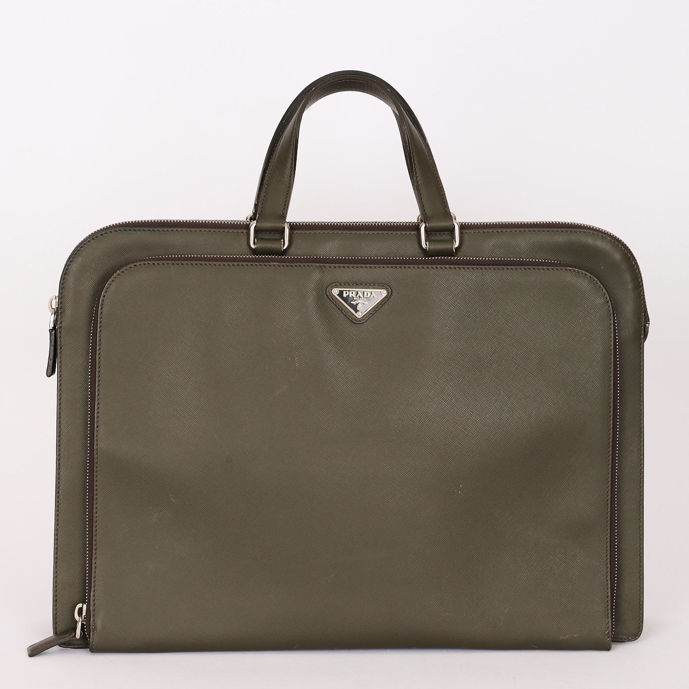 Prada Top Handle Briefcase Green