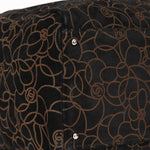 Chanel Camellia Embossed Shoulder Bag Black Suede SHW