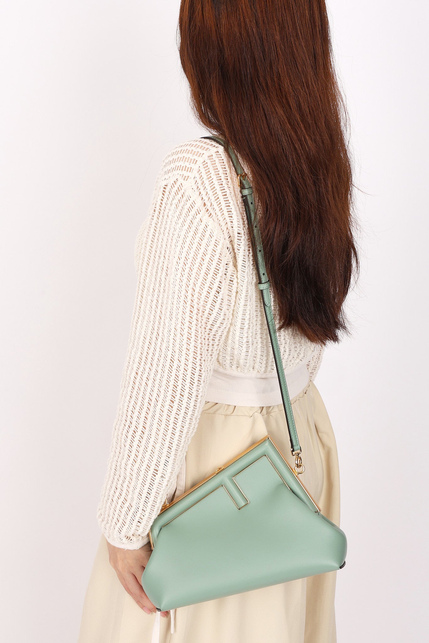 Fendi First Clutch Seafoam Green