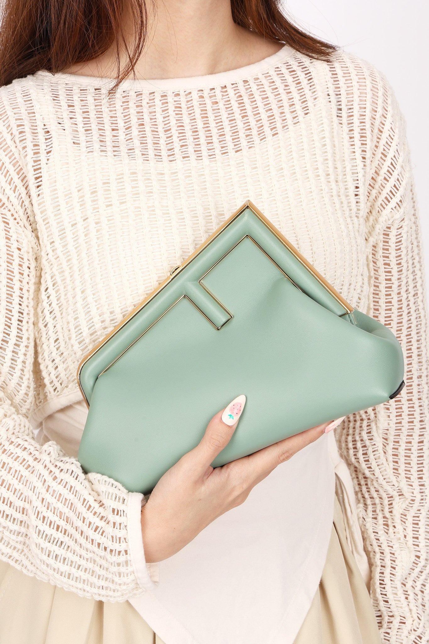 Fendi First Clutch Seafoam Green