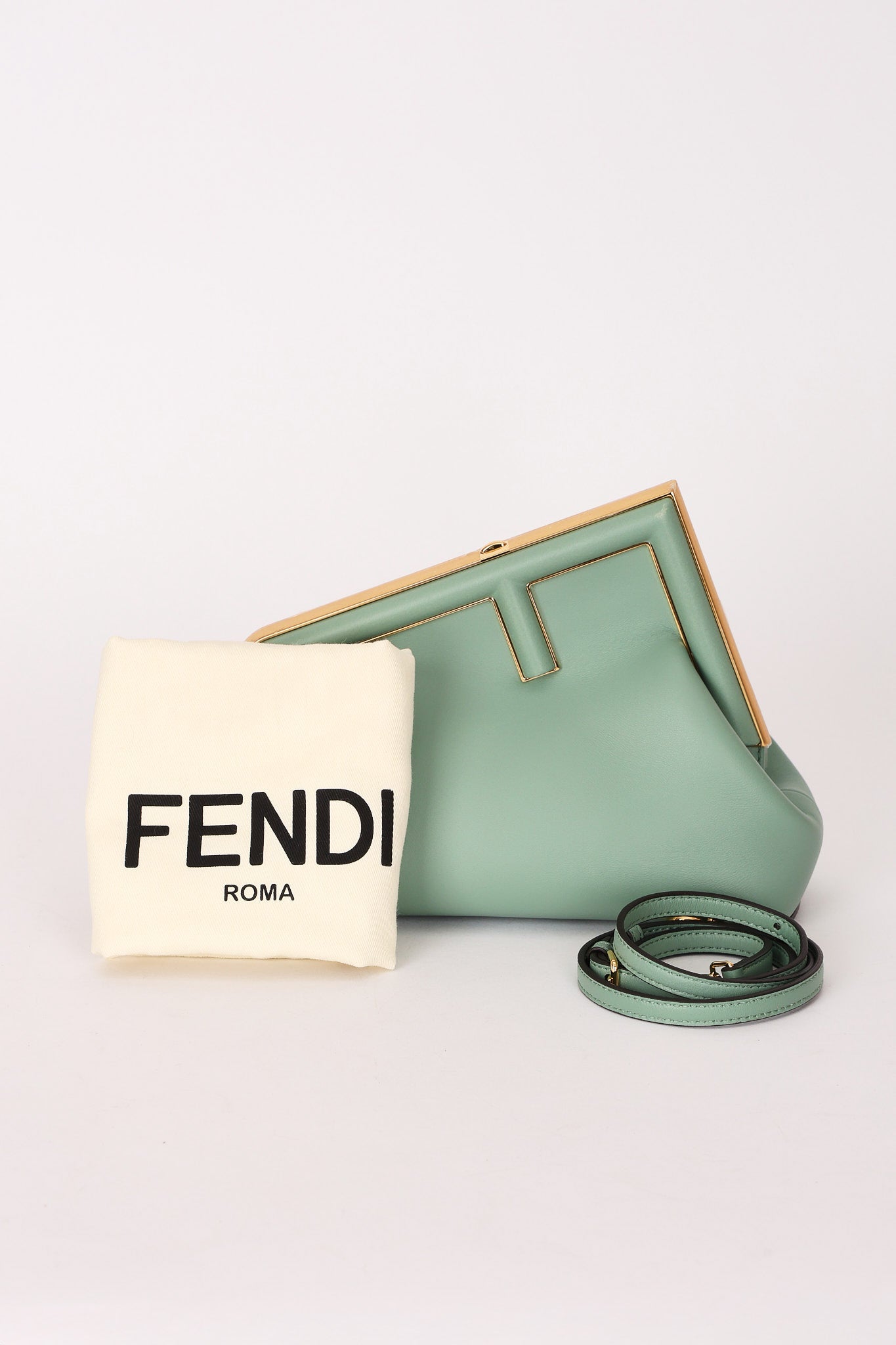 Fendi First Clutch Seafoam Green