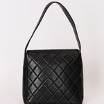 Chanel Double Turnlock Shoulder Bag Black Lambskin 24K GP