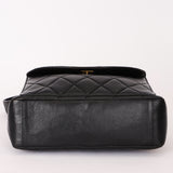 Chanel Double Turnlock Shoulder Bag Black Lambskin 24K GP