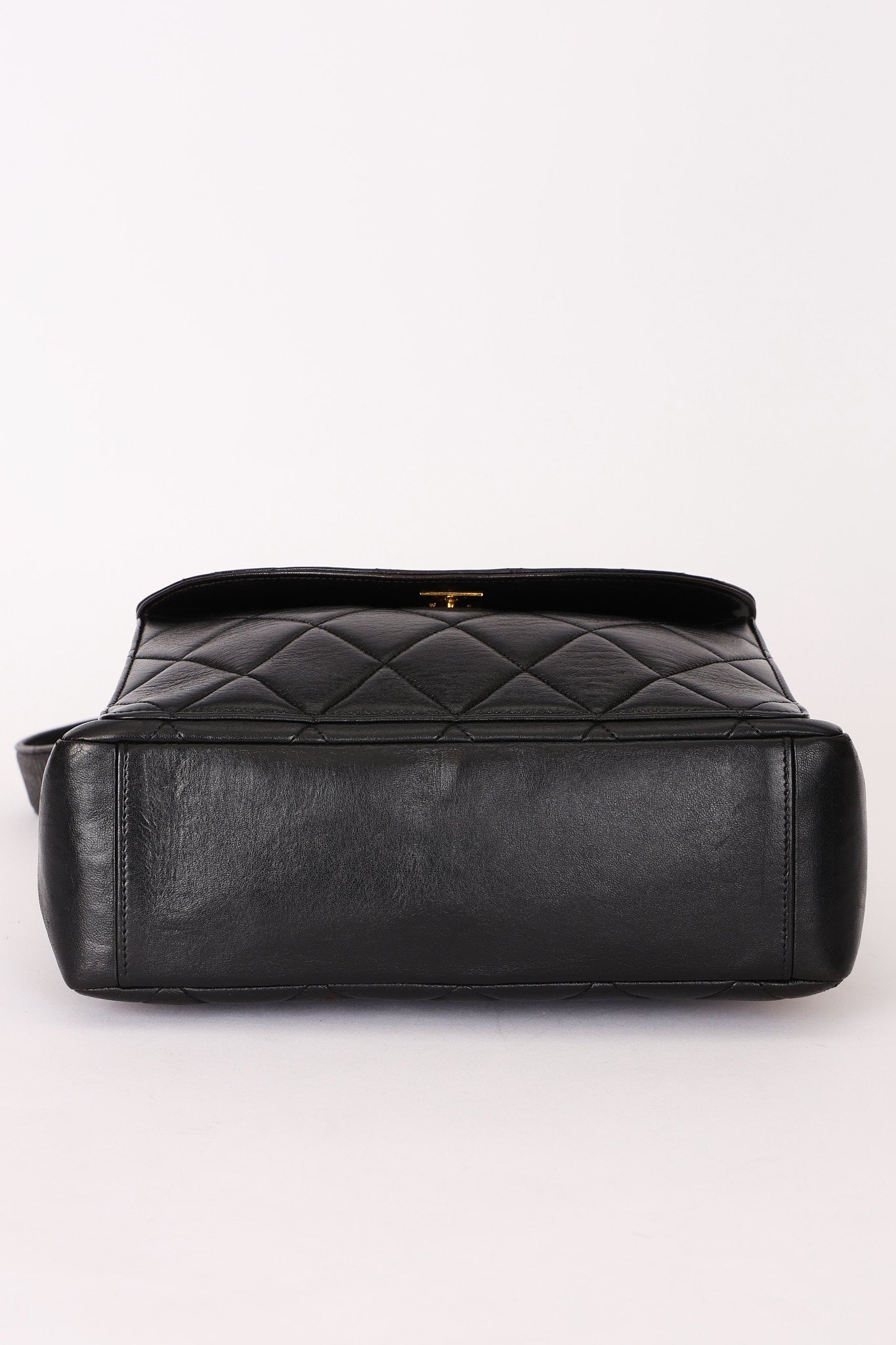 Chanel Double Turnlock Shoulder Bag Black Lambskin 24K GP