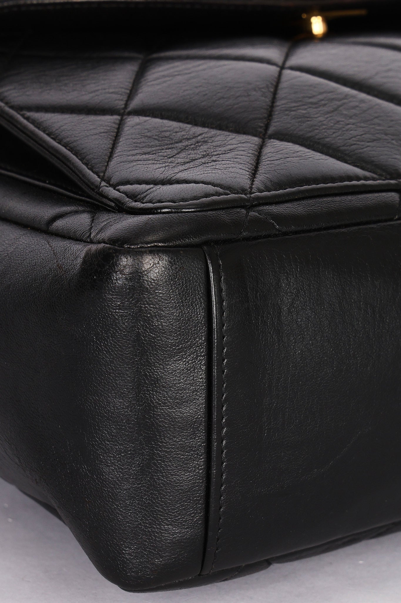 Chanel Double Turnlock Shoulder Bag Black Lambskin 1996 24K GP