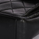Chanel Double Turnlock Shoulder Bag Black Lambskin 1996 24K GP