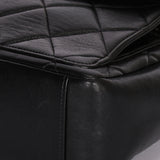 Chanel Double Turnlock Shoulder Bag Black Lambskin 1996 24K GP