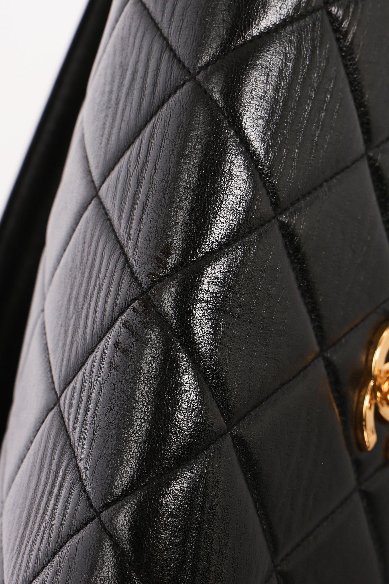 Chanel Double Turnlock Shoulder Bag Black Lambskin 1996 24K GP