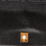 Chanel Double Turnlock Shoulder Bag Black Lambskin 1996 24K GP