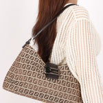Fendi Zucchino Baguette Shoulder Bag