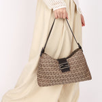 Fendi Zucchino Baguette Shoulder Bag