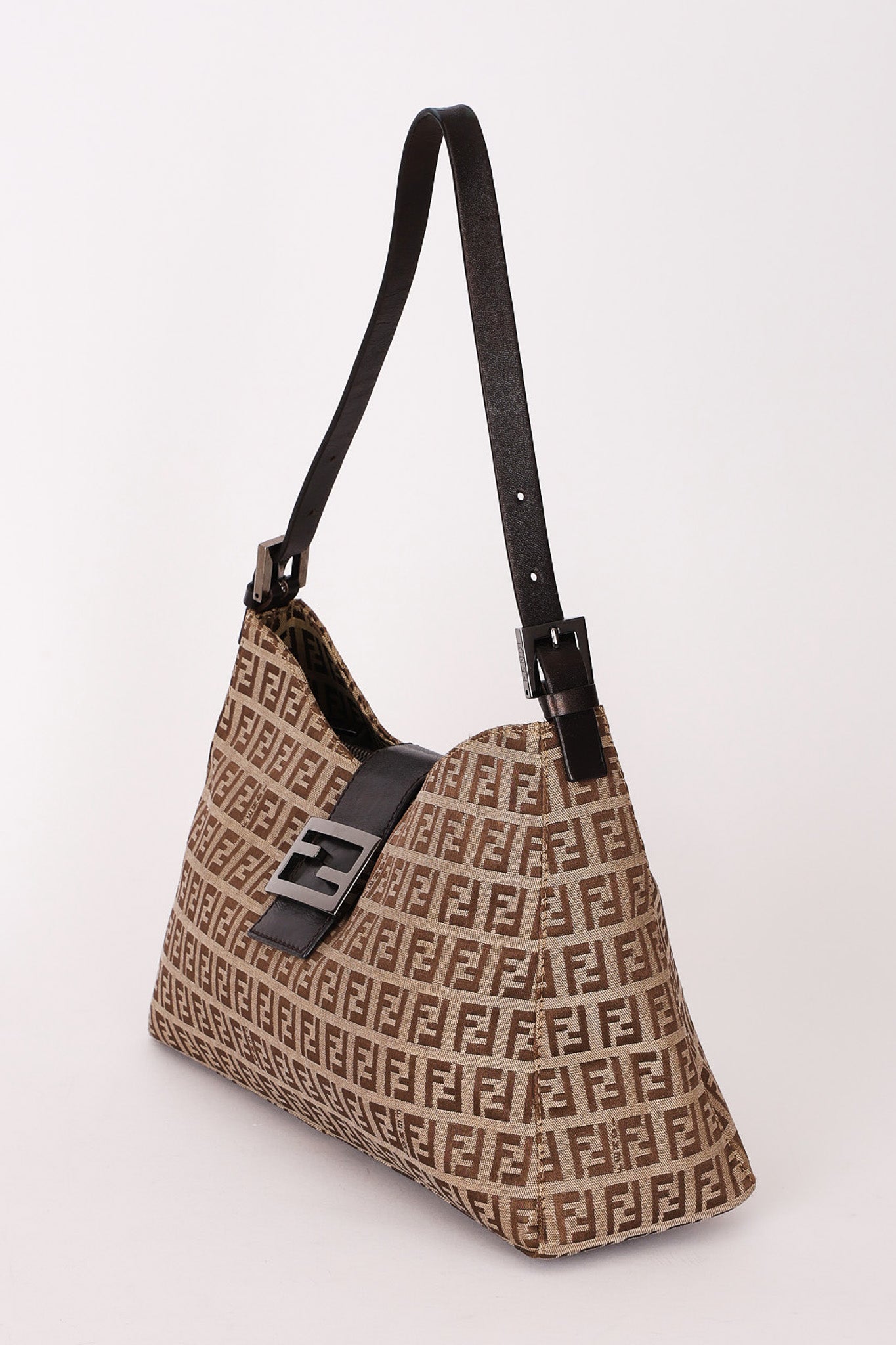 Fendi Zucchino Baguette Shoulder Bag