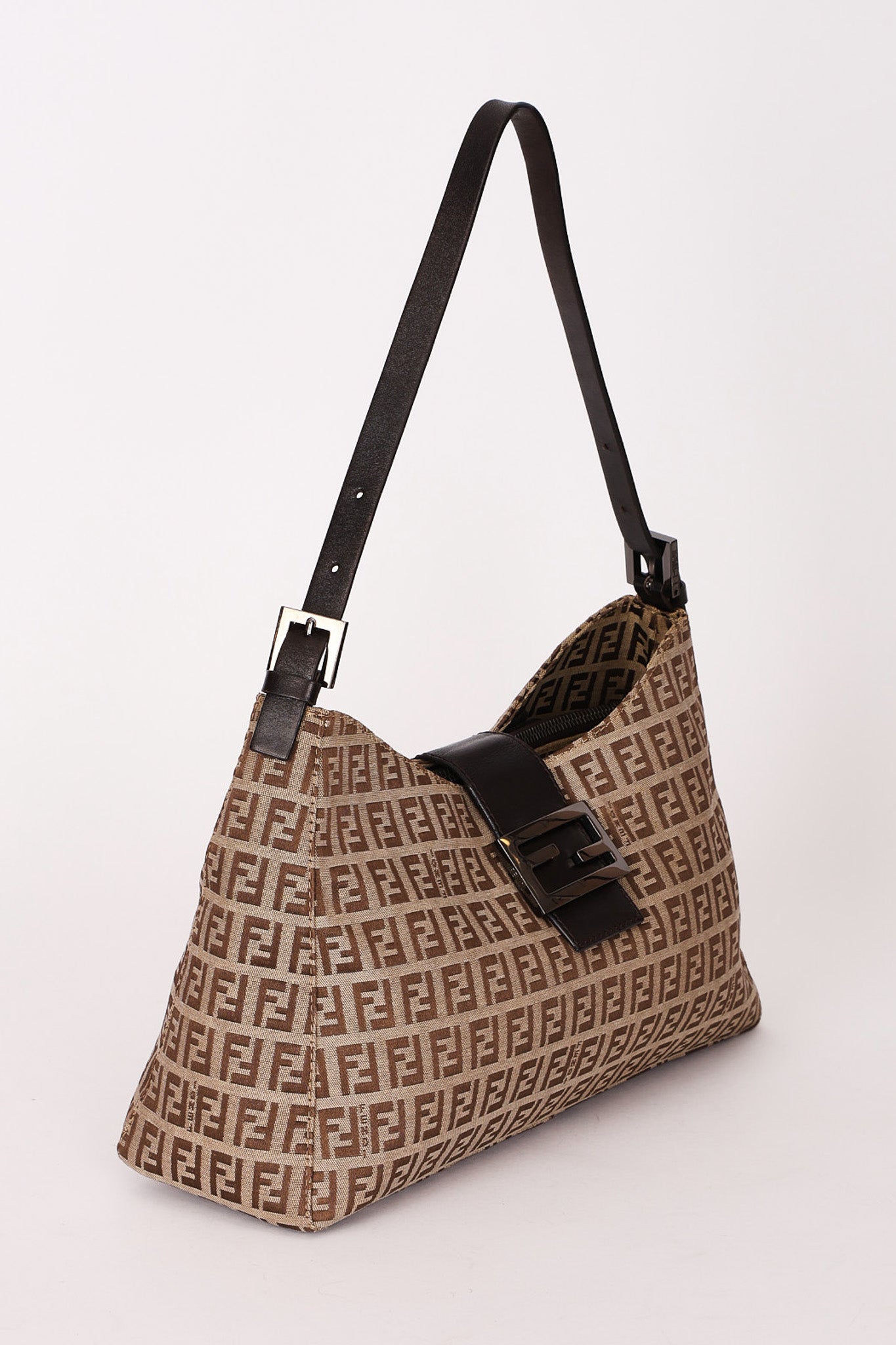 Fendi Zucchino Baguette Shoulder Bag