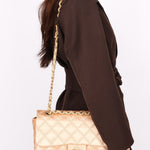 Chanel Wild Stitch Single Classic Flap Rose Gold Satin 2010 AGHW