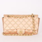 Chanel Rope Whipstitch Single Flap Pink Satin AGHW