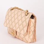 Chanel Rope Whipstitch Single Flap Pink Satin AGHW