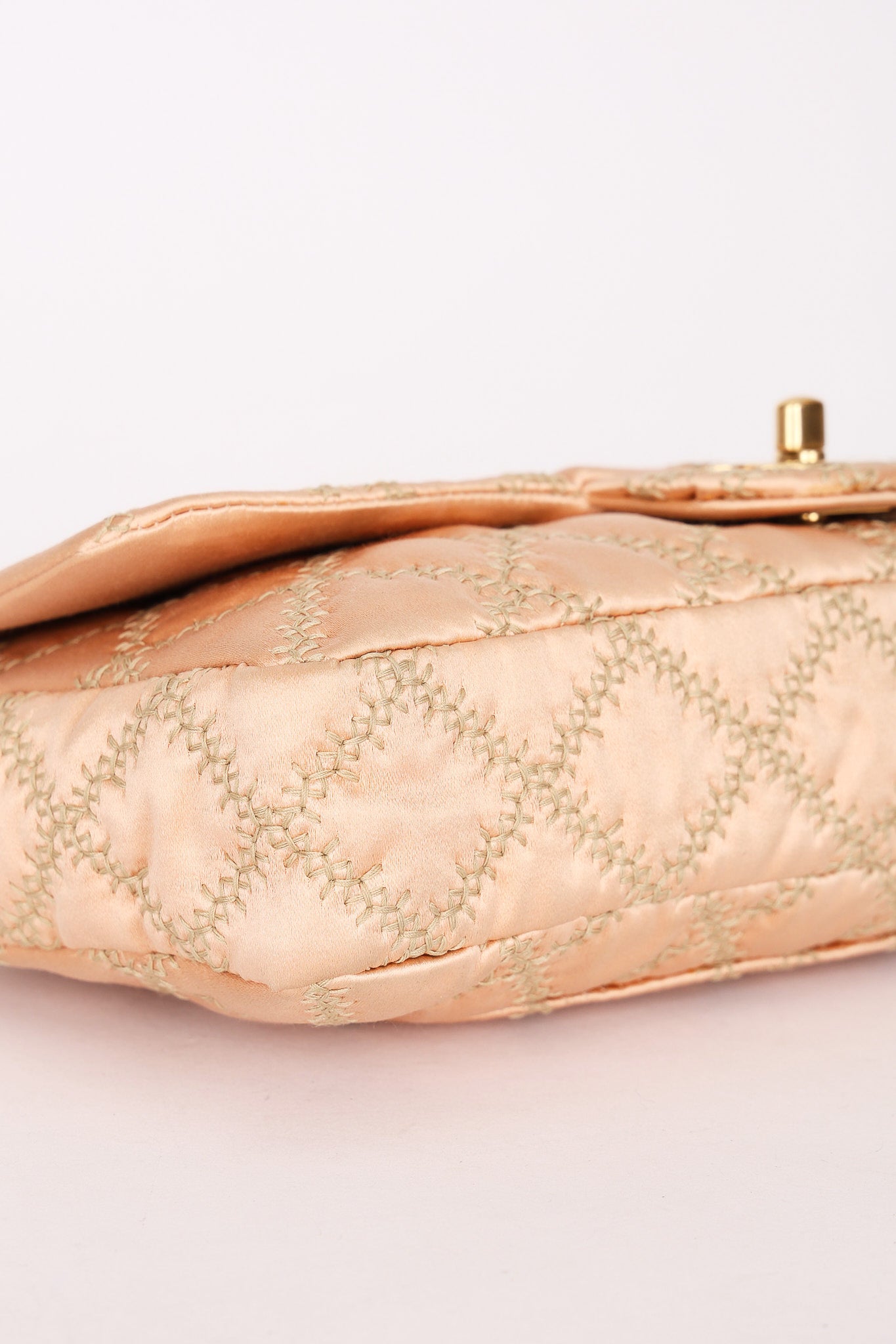 Chanel Rope Whipstitch Single Flap Pink Satin AGHW