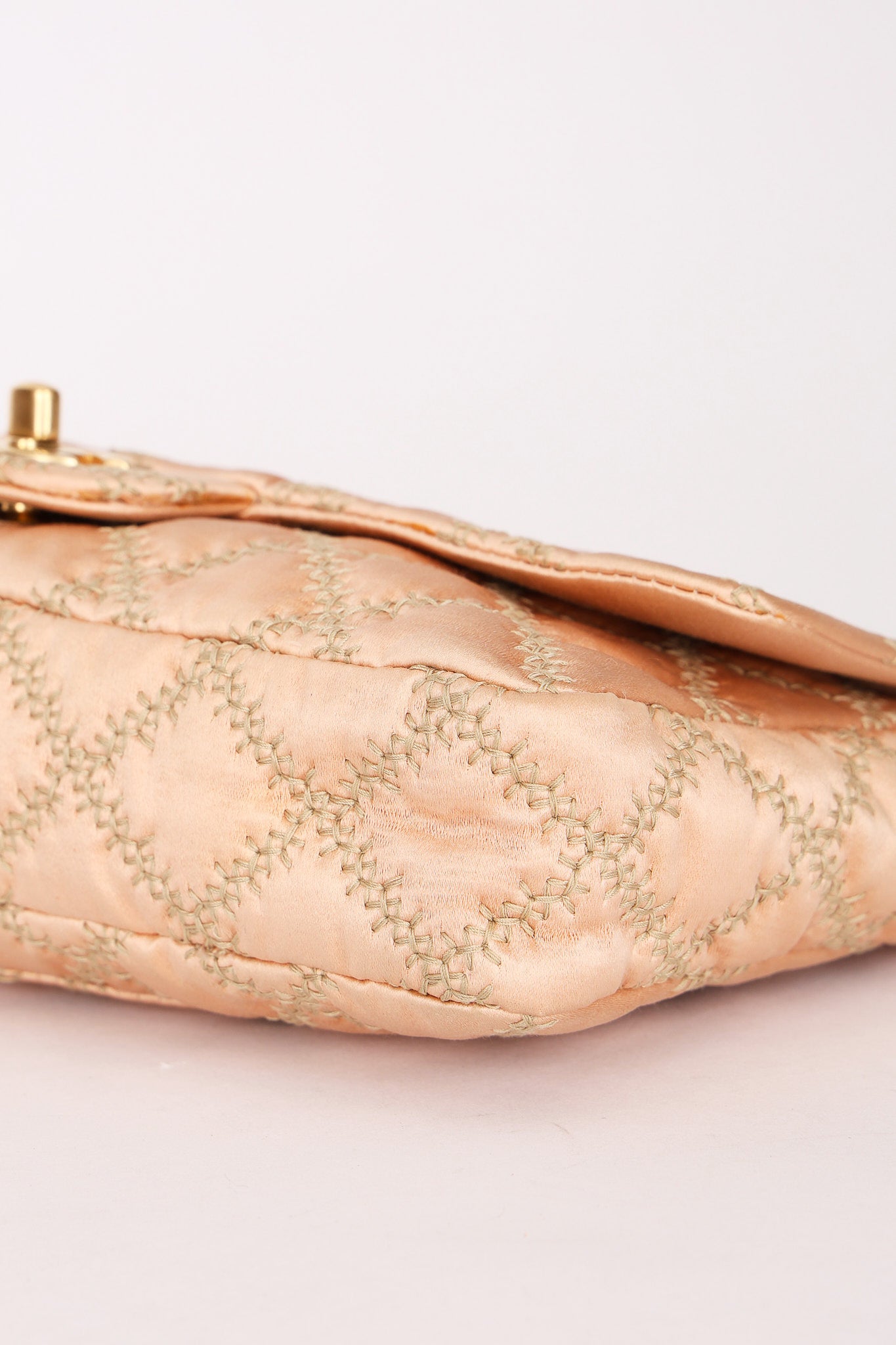 Chanel Rope Whipstitch Single Flap Pink Satin AGHW