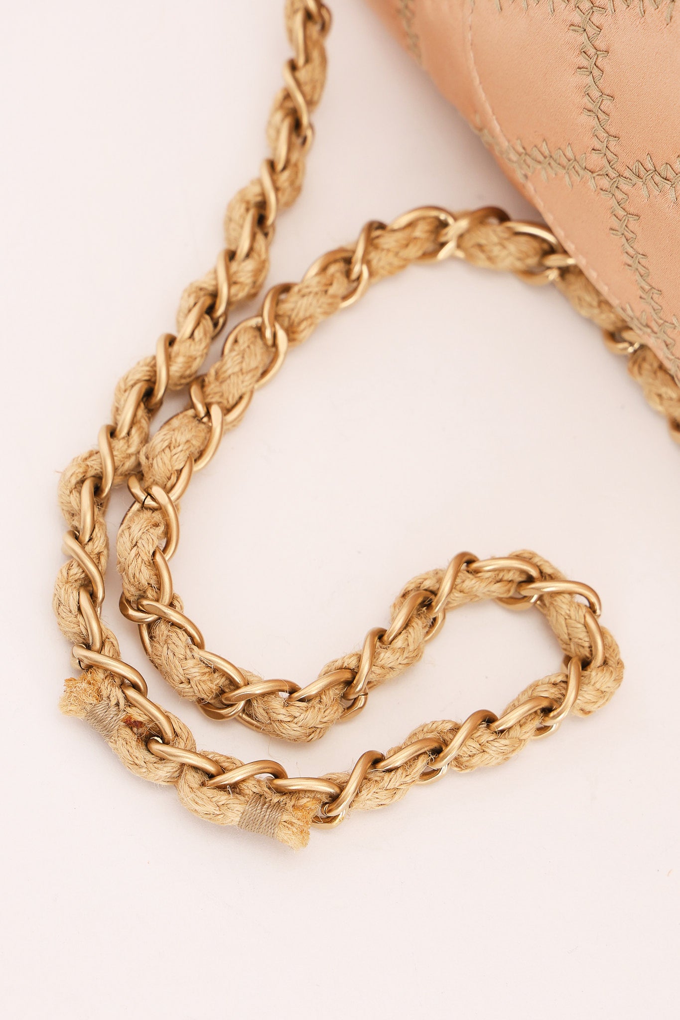 Chanel Rope Whipstitch Single Flap Pink Satin AGHW