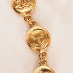 Vintage Chanel CC Coin Medallion Necklace 24K GP