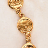 Vintage Chanel CC Coin Medallion Necklace 24K GP
