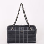Chanel Chocolate Bar Wild Stitch Shoulder Bag Navy Calfskin SHW