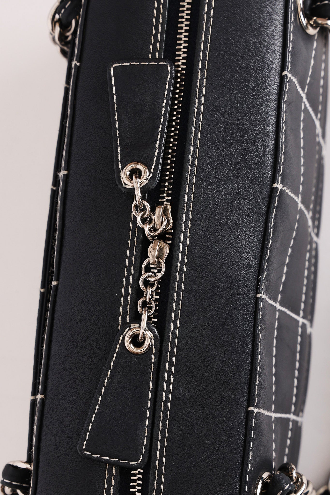 Chanel Chocolate Bar Wild Stitch Shoulder Bag Navy Calfskin SHW