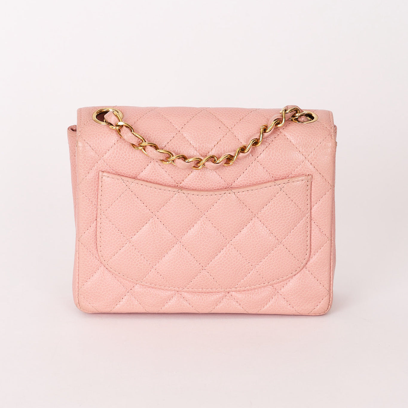 Chanel Mini Square Flap Pink Caviar 24K GP