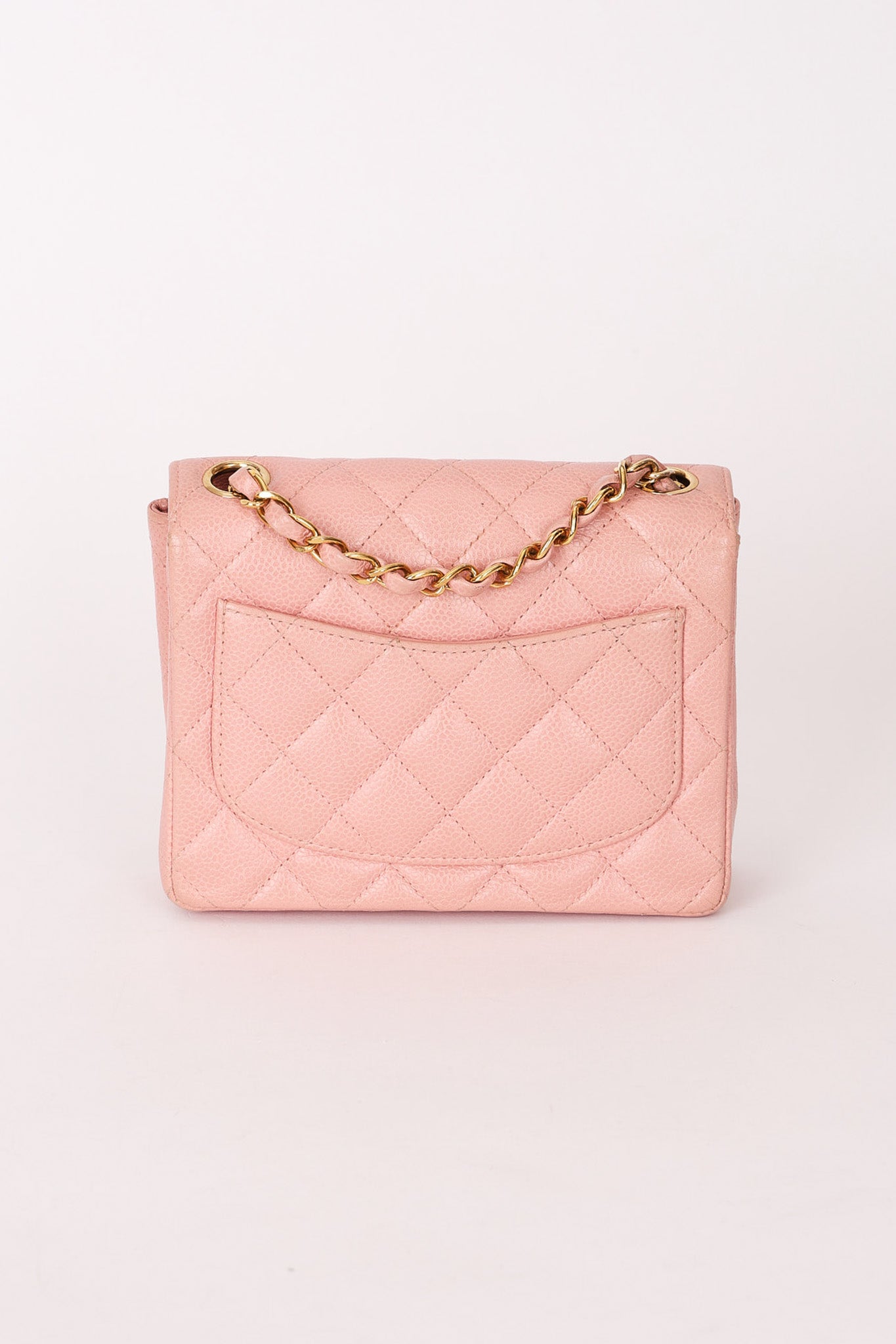 Chanel Mini Square Flap Pink Caviar 24K GP