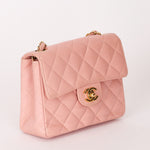 Chanel Mini Square Flap Pink Caviar 24K GP