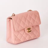 Chanel Mini Square Flap Pink Caviar 24K GP