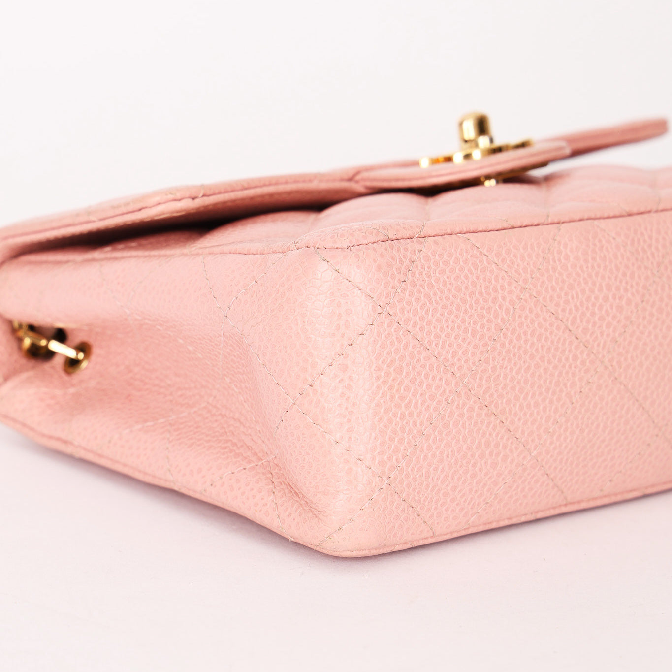 Chanel Mini Square Flap Pink Caviar 24K GP