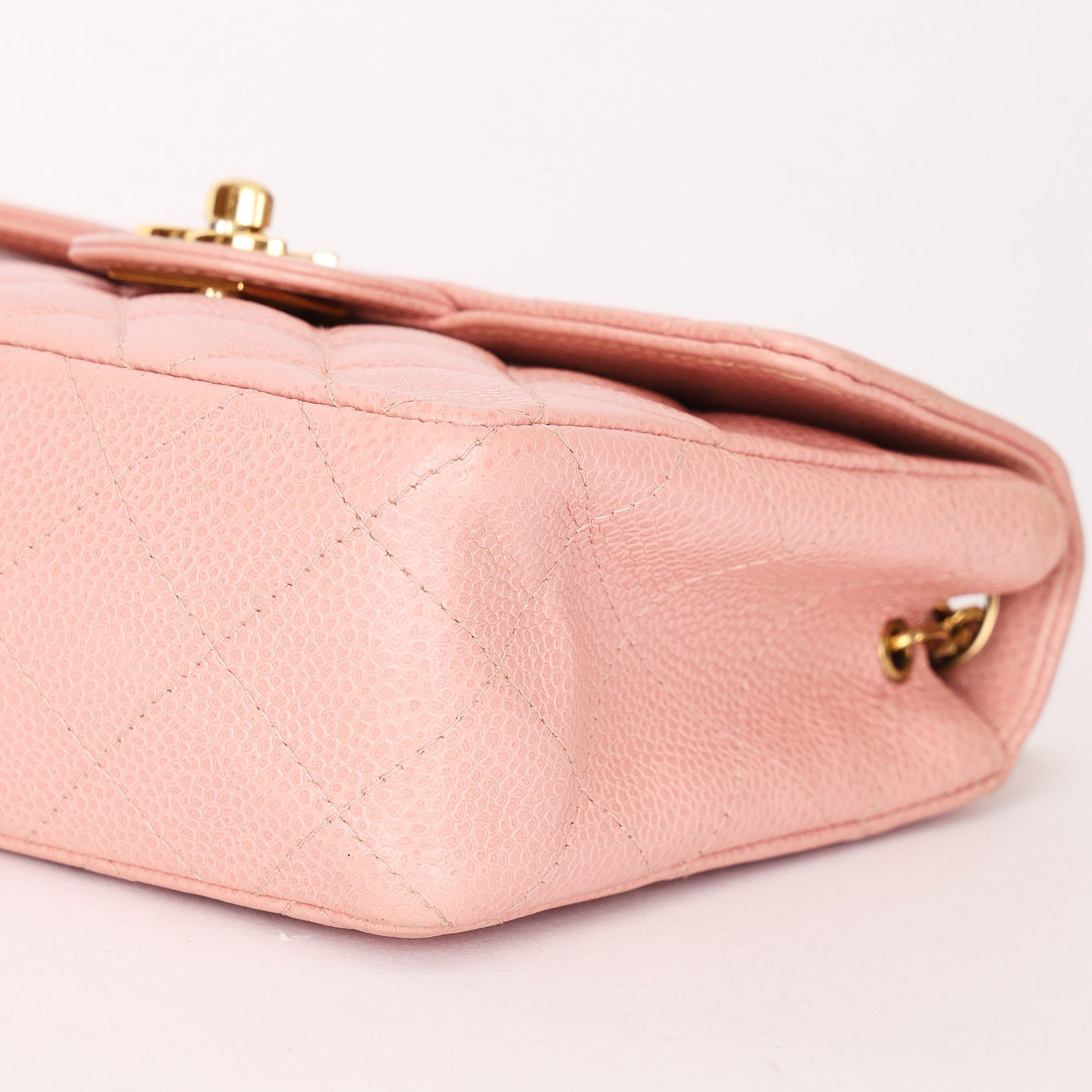 Chanel Mini Square Flap Pink Caviar 24K GP
