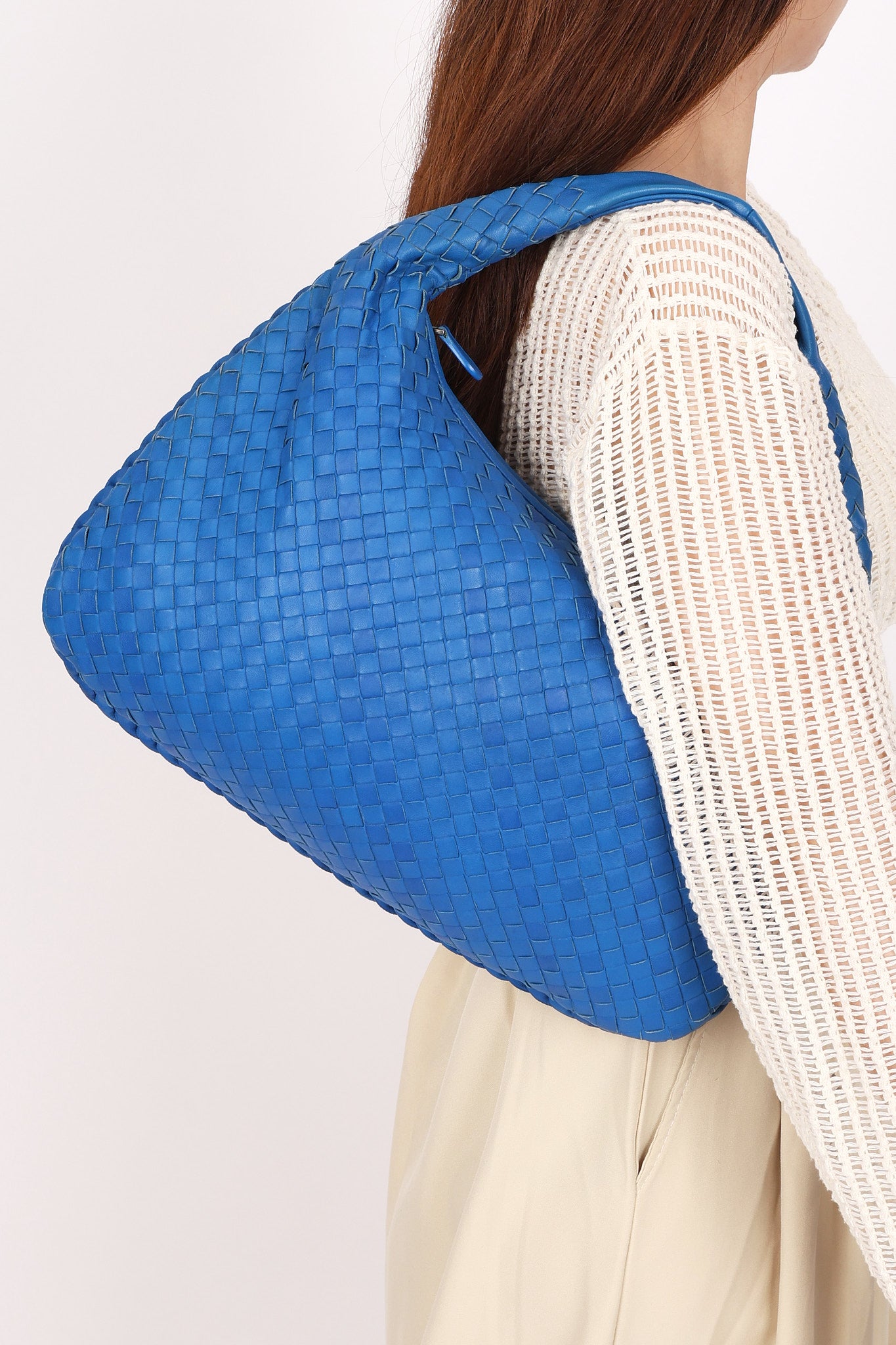 Bottega Veneta Intrecciato Small Hobo Cobalt Blue
