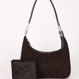 Gucci Monogram Pleated Shoulder Bag