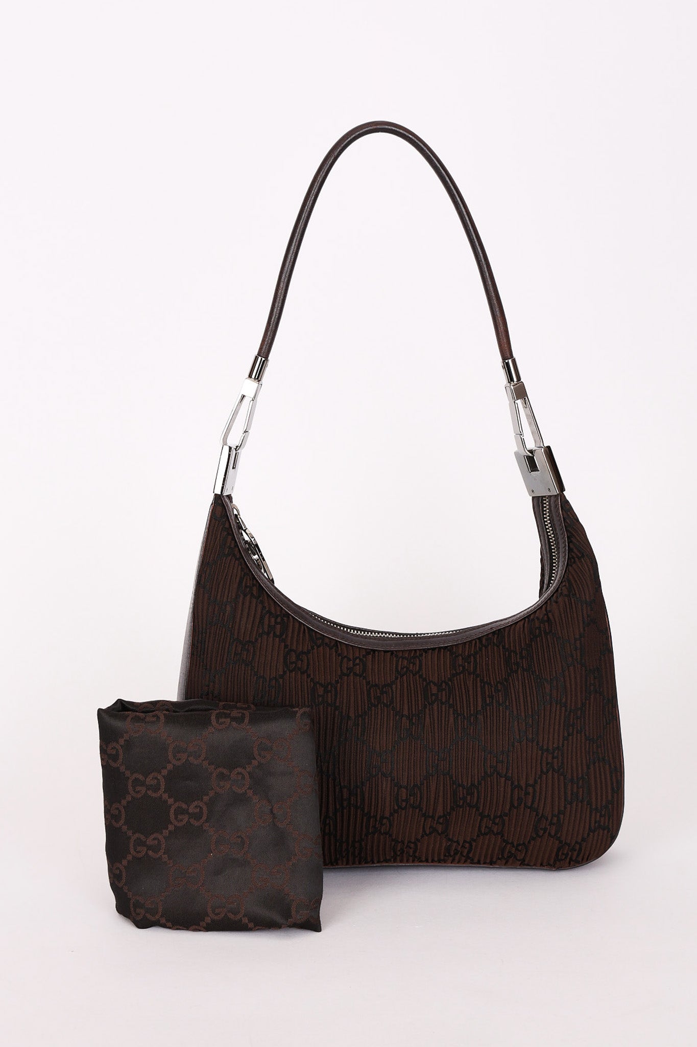 Gucci Monogram Pleated Shoulder Bag