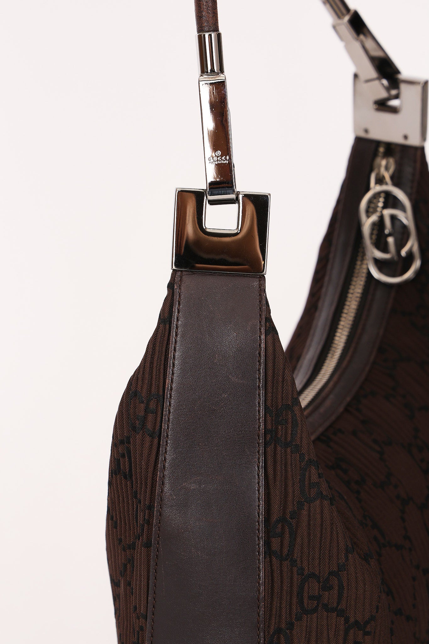 Gucci Monogram Pleated Shoulder Bag